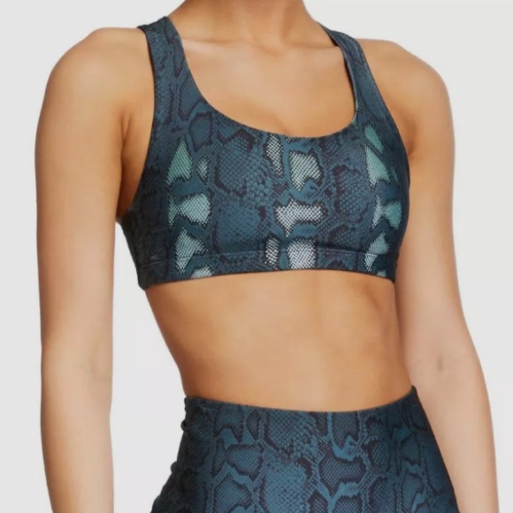 Mundra Snakeskin Strappy Sports Bra